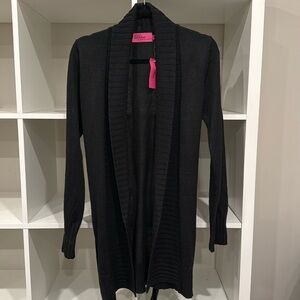 NWT: Diva ribbed front black cardigan, size M